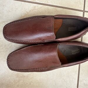 Johnston & Murphy Men's Leather Slip-Ons in Rich Brown